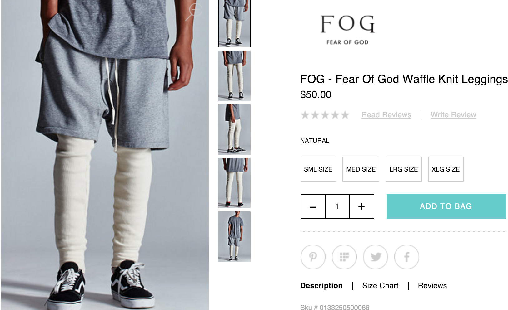 SOLELINKS on X: Now available Fear Of God Waffle Knit Leggings