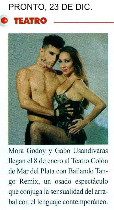 WePrensa's tweet photo. @moragodoytango junto a @gabousandivaras en @Revista_PRONTO Cc @antonioricarte @christianbanett @lilipodesta https://t.co/CbSHUMPuvp