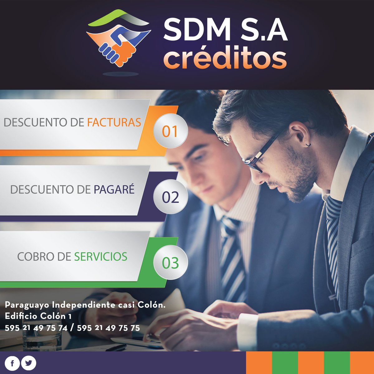 Todos estos servicios para vos. Llámanos al 49 75 75 o visitanos en Paraguayo Independiente casi colón. #sdm