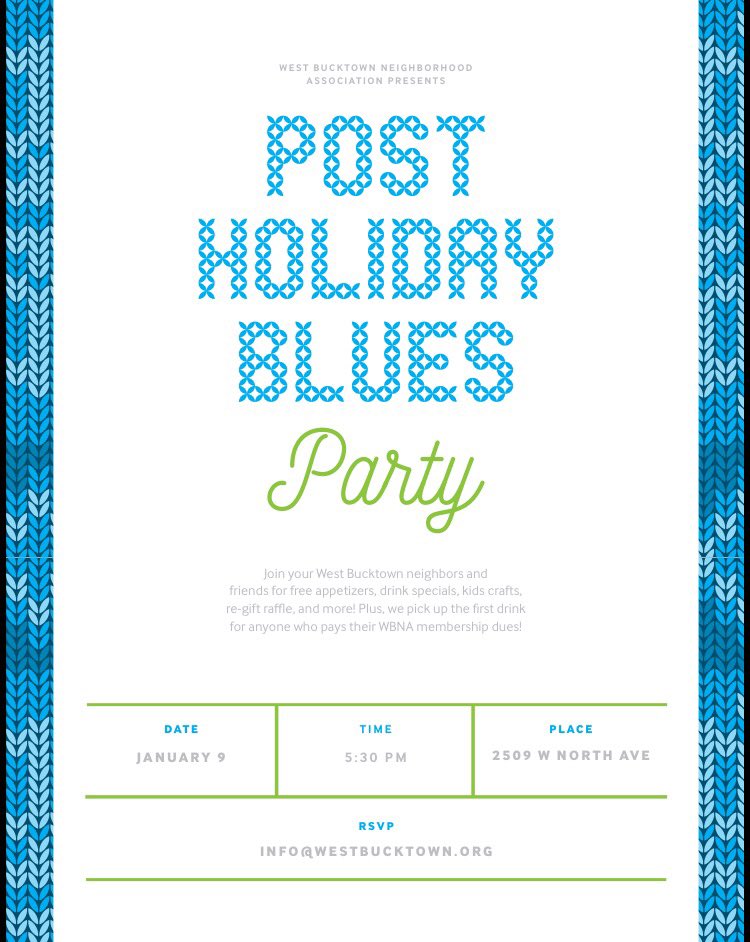 Mark your calendars for our annual Post Holiday Blues Party on January 9!