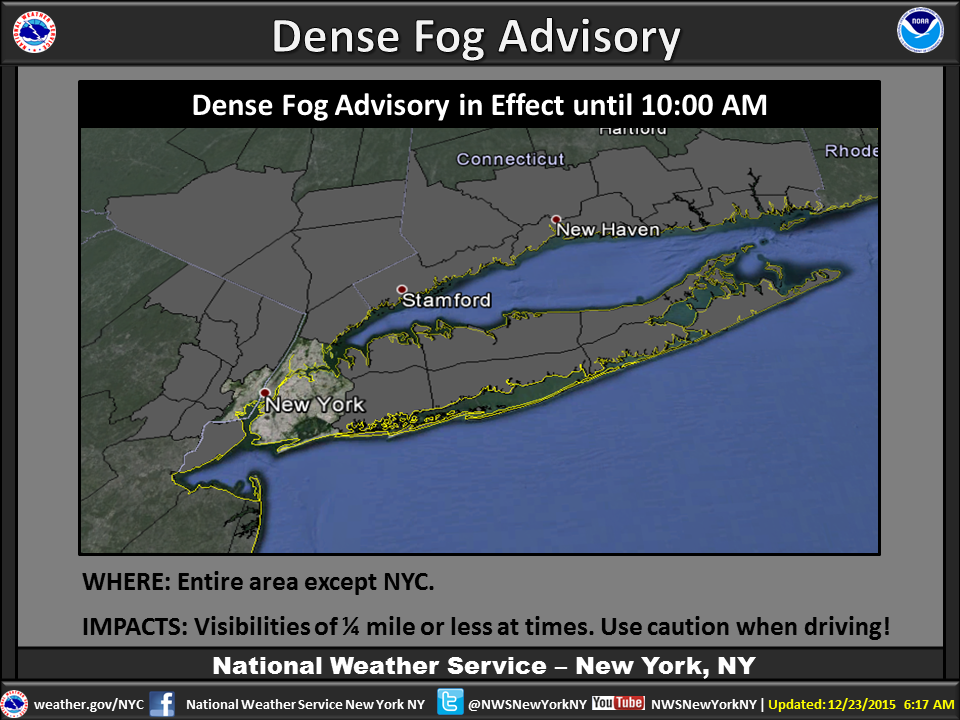 Dense Fog Advisory in effect until 10am this morning for most of the ...
