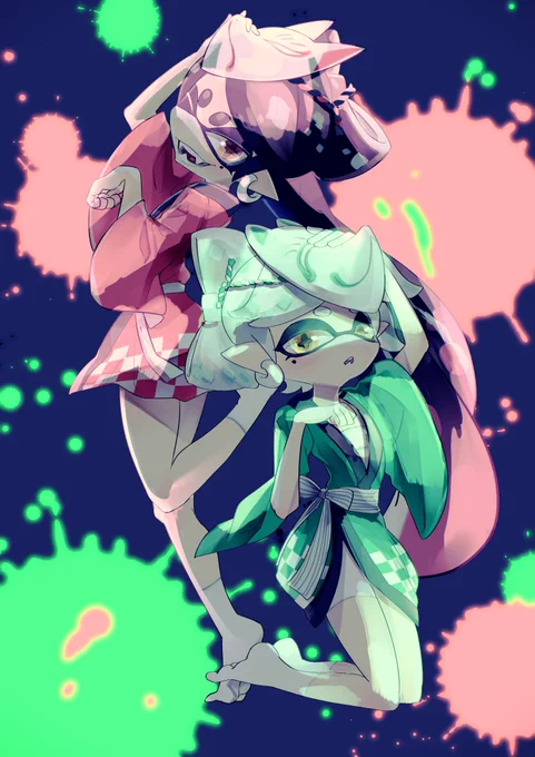 きつねVSたぬきリベンジマッチなのでとりあえず以前描いたやつ引っぱり出してきました。
#Splatoon #スプラトゥーン 