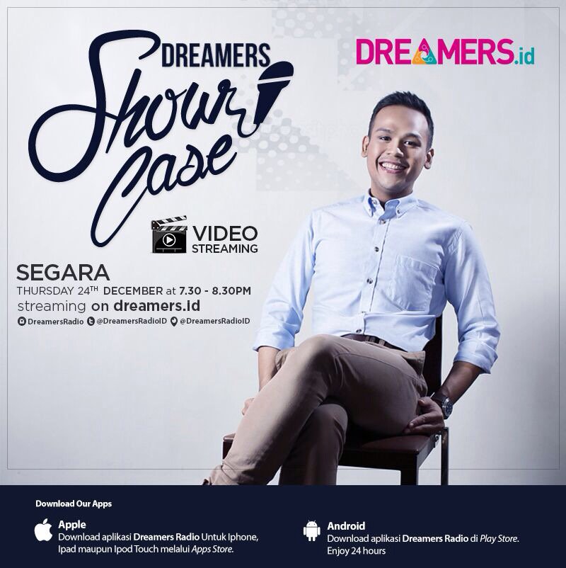 DreamersRadioID's tweet photo. TOMORROW! #Showcase special with @segara_ega at 7.30pm - 8.30pm! LIVE Video streaming on https://t.co/BxUsK4Am8M https://t.co/96ifBrA0un