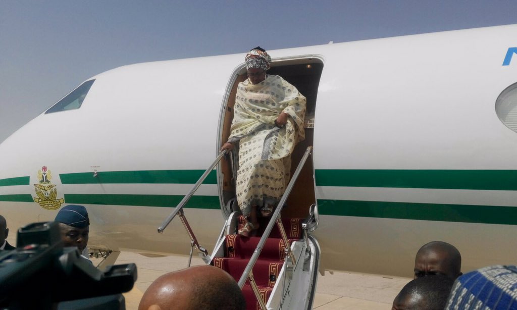 SaharaReporters's tweet image. FLASH: Wife of President of @NGRPresident Aisha Buhari arrives Maiduguri