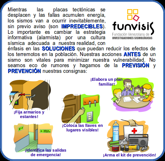 FUNVISIS's tweet photo. Es importante no hacer eco de rumores, los sismos son impredecibles y siempre debemos estar preparados. https://t.co/JSbpOzyXIL