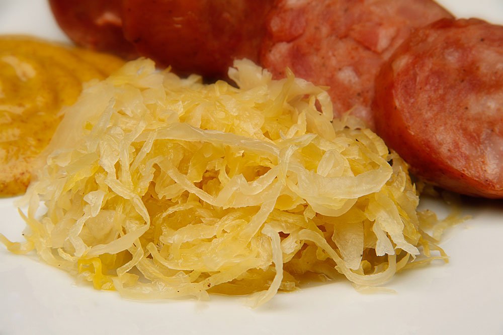 What's your favourite side with a #German sausage - bread, chips, #sauerkraut?