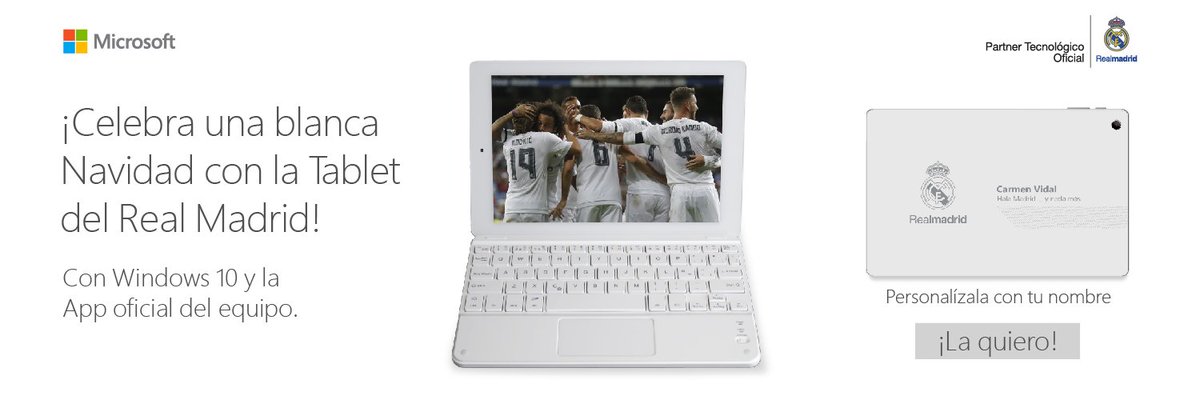 realmadrid's tweet photo. Estas fiestas haz el regalo más especial: tablet personalizada Real Madrid https://t.co/qqF09hxSCJ
#PasionQueMueve https://t.co/fxxQqySInK