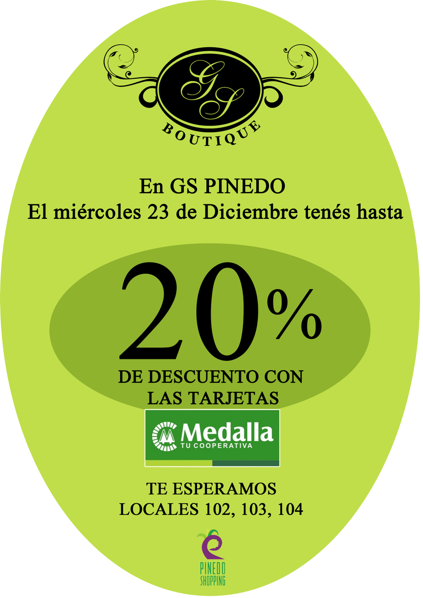 GSBOUTIQUEPY's tweet photo. GS Boutique te da la oportunidad de que puedas comprar más!
Horario Especial Sucursal GS PINEDO LOCALES 102,103,104 https://t.co/eA16SouKl9