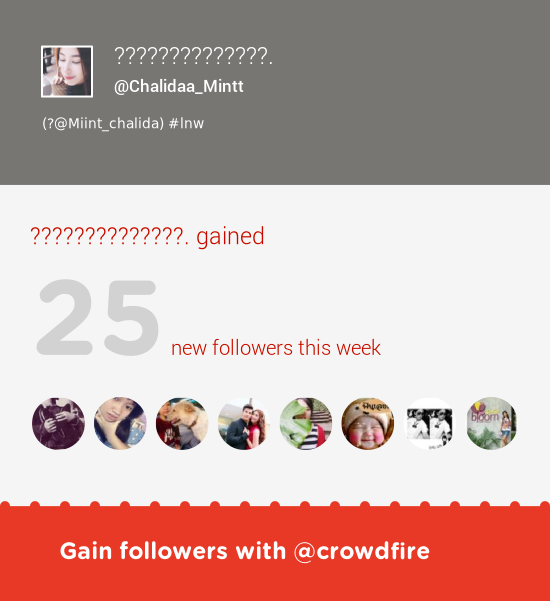 Fab tweeps @Noyemsanny <a href="/PreeyaNuanpong/">เบน'นนนนน</a> @MineChamaiporn &amp; more followed me. Grow with crowdfireapp.com/?r=twp