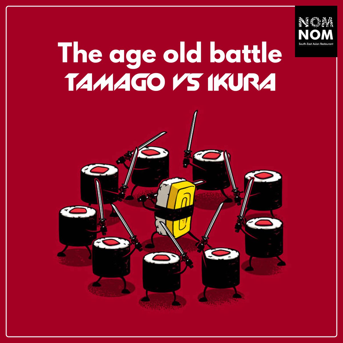 Nomnom_b_v's tweet photo. Whose side are you on? #tamago #ikura #NomNom #Mumbai Call: 02226057878 https://t.co/Fz3PRPC2wW
