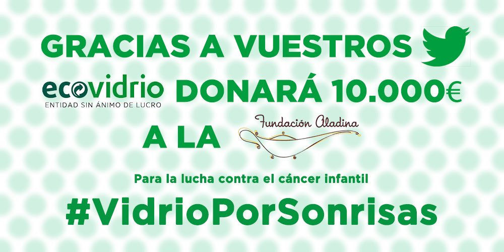 Felices con el éxito #vidrioporsonrisasde <a href="/ecovidrio/">Ecovidrio 🌍</a> ¡GRACIAS a todos los que nos habéis ayudado! ¡Va por los niños!