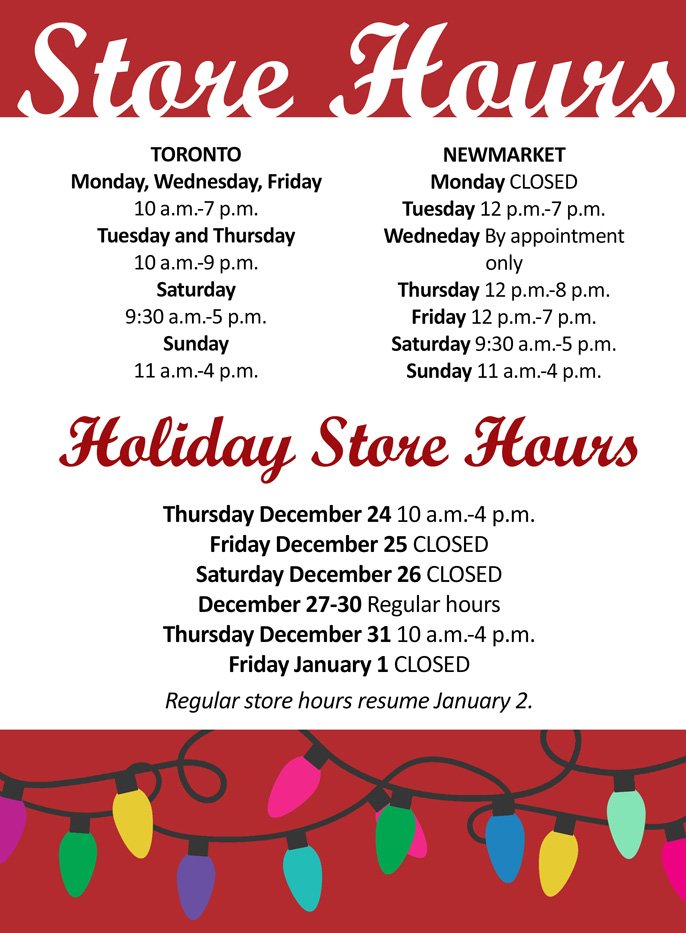 If you're in our neighbourhood over the holidays, come say hi!