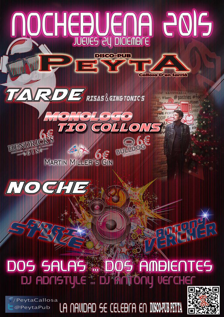 PEYTAPub's tweet photo. Estas list@
🎅NOCHEBUENA🎅
TARDE de monólogo y Gin&amp;Tonic"s
NOCHE de fiesta.. DJ's y musicón.. Dos salas/dos ambientes. https://t.co/7Nt0mgtAvG