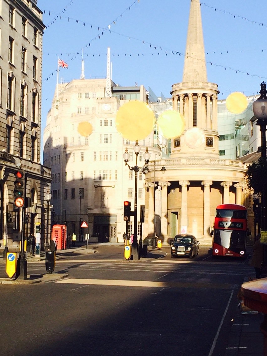 BenBrownBBC's tweet photo. The BBC in Christmas sunshine today - a very happy Xmas and New Year to all - let's hope it's a good one https://t.co/sEBNTLeeCp