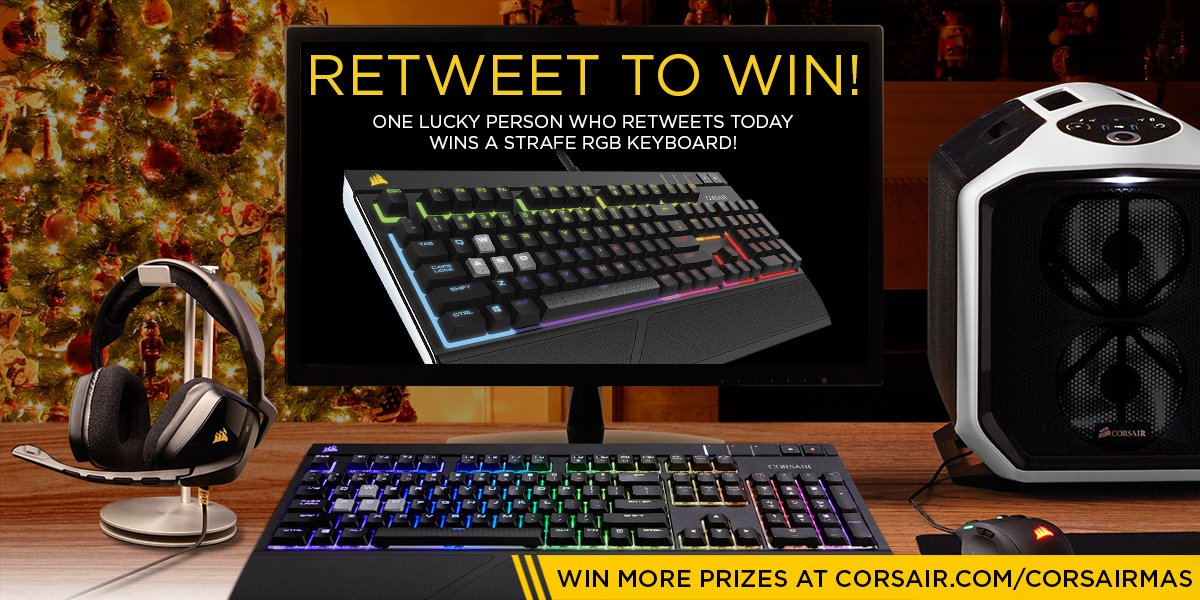 Retweet and enter our #Corsairmas giveaway, and you could win a Strafe RGB TODAY! corsair.com/corsairmas