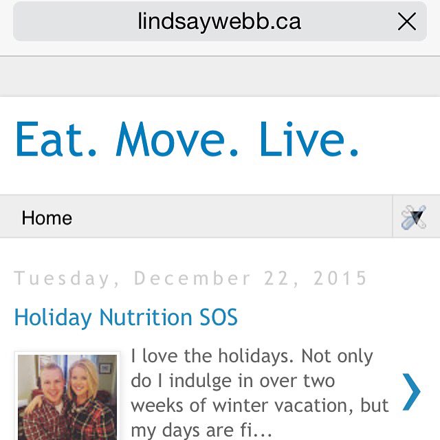 New blog post: my tips for surviving holiday nutrition!
Visit lindsaywebb.ca #eatmovelive