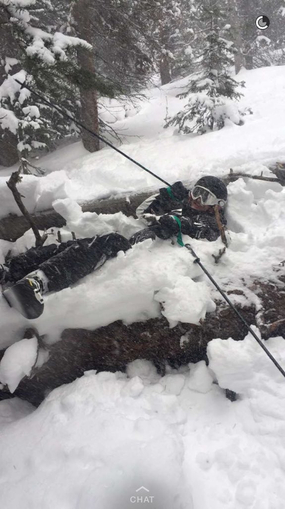 ChrisShelton15's tweet photo. This picture pretty much sums up how most of our trips down the mountain went #TreesOnTrees #stuck https://t.co/GYl8ghwByh