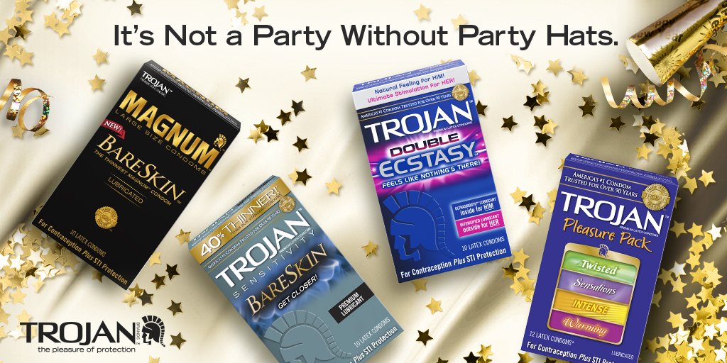 It’s not a party without party hats. #TrojanCondoms #NewYearsEve