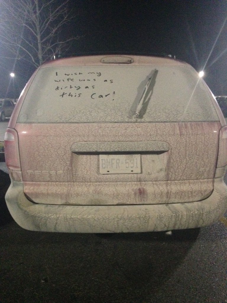 aida5raab's tweet photo. Dad " I dare you to write that on the car" https://t.co/6bbJcbGThQ