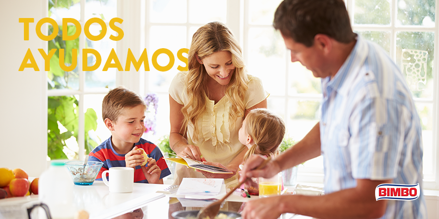 Incluye a toda la familia al momento de cocinar. Así podrás compartir en familia y les enseñarás a ayudar en casa.