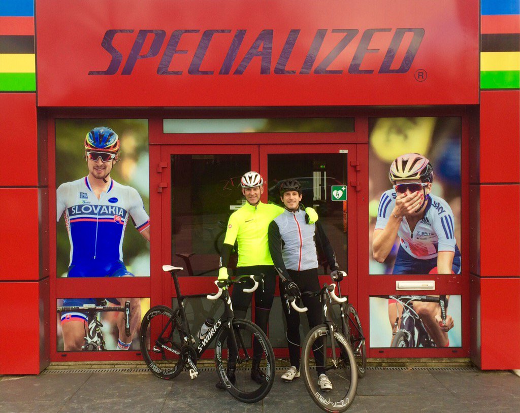 Lunch ride bij Specialized, Peter Kraaijeveld bedankt voor het klaarzetten van de venge vias! Wat een fiets.