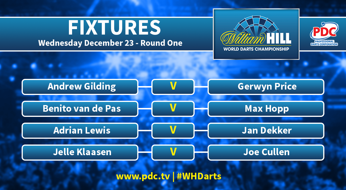PDC Darts on Twitter "FIXTURES Here's the fixtures for day seven of the WillHillBet World