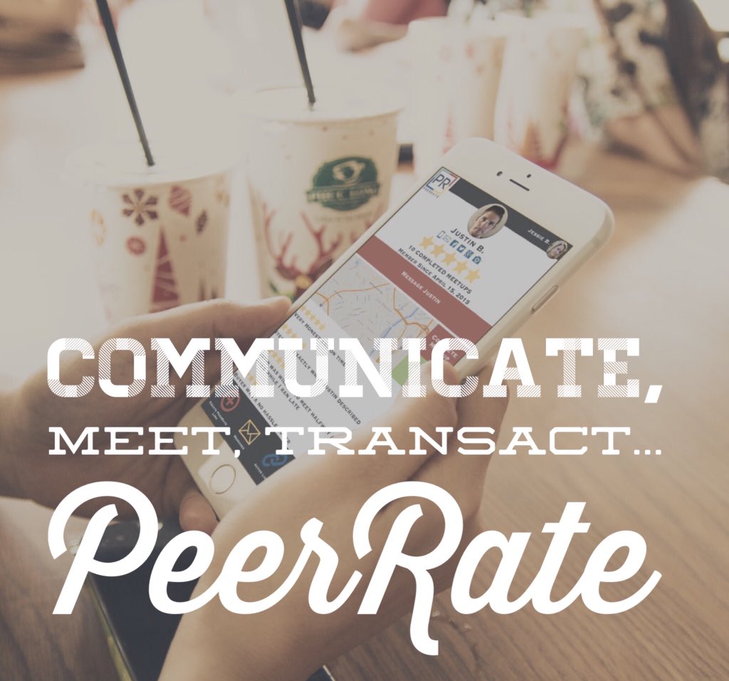 PeerRateApp's tweet image. Safely communicate, buy, sell, meet &amp;amp; transact across all marketplaces without the shady people that come with them.
