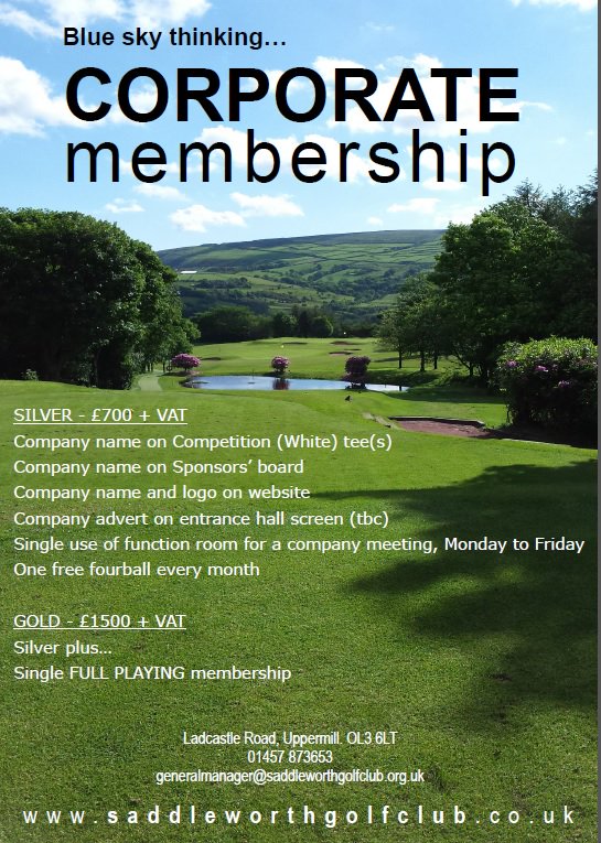 Local businesses and golfers. Have a look at the Corporate package being offered by #saddleworthgolfclub Please RT