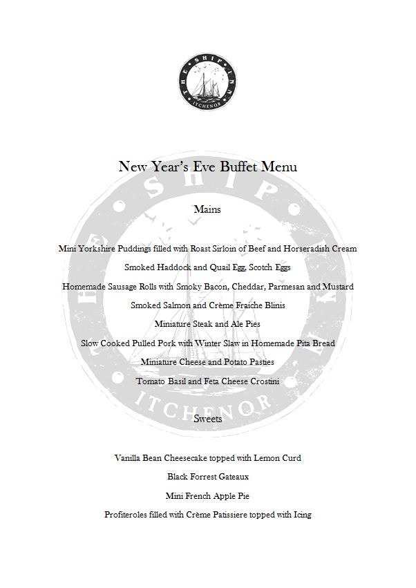NEW YEARS EVE BUFFET AND QUIZ <a href="/Shipinnitchenor/">Ship Inn Itchenor</a>