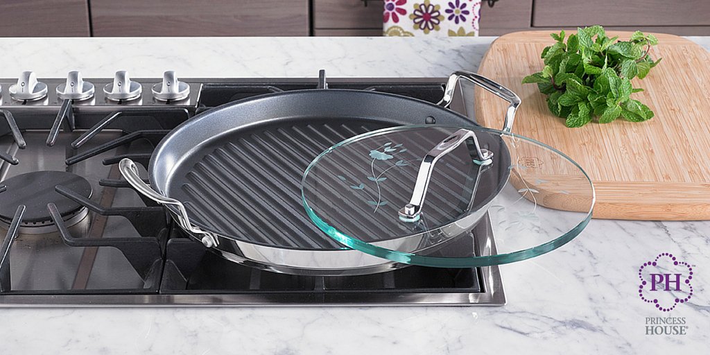 Princess House Inc. on X: Culinario Series™ Healthy Cookware 13 Round  Grill Pan and Glass Press #Healthy #Cooking    / X