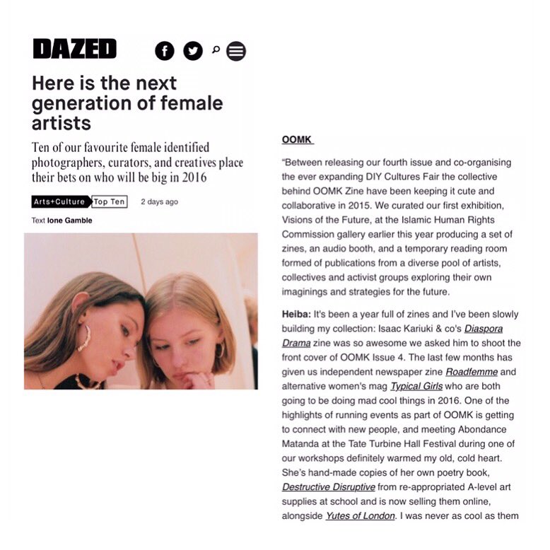 SwanzyTweets's tweet photo. Shout out @Dazed @oomkzine @abondance_ @DiasporaDrama &amp; Typical Girls zine 🗞❤️🗞 #ROADFEMME https://t.co/4nX7i82fYj