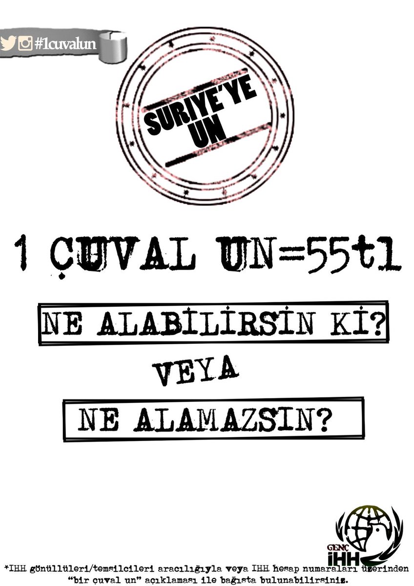 fikirehli's tweet photo. Ne alabilirsin bilmiyoruz ama 500 kardeşimize ekmek verebilirsin 55 Tl ile... #1cuvalun https://t.co/8p7pNqSQXi