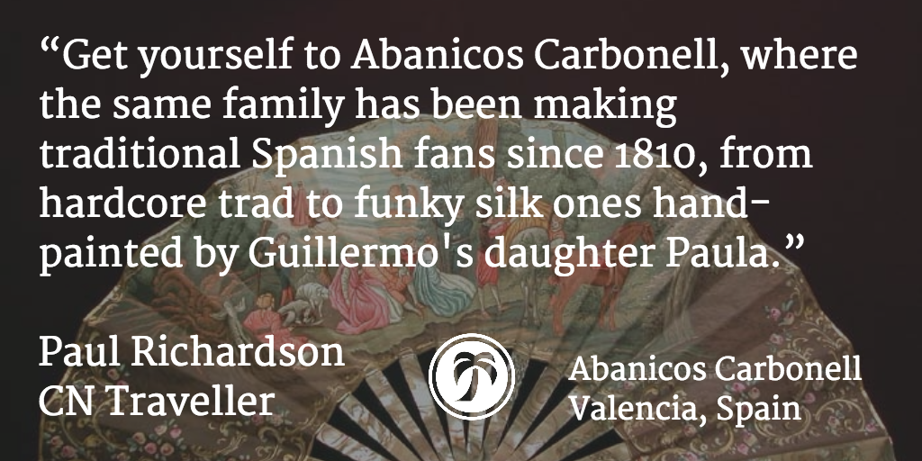 MemorableTech's tweet image. Paul Richardson of @cntraveller recommends @HandfanCarbonel #art #makeitmemorable source: buff.ly/1U24Man