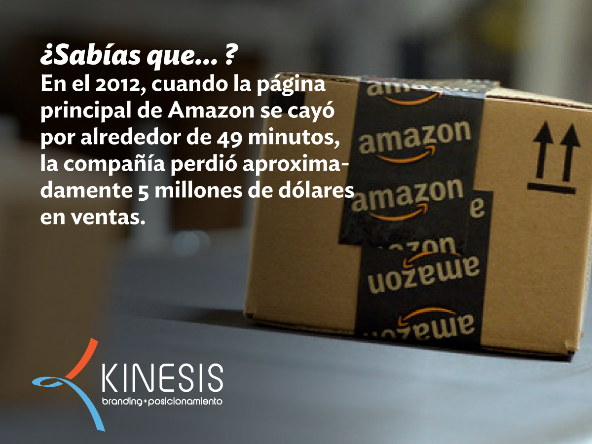 kinesismkt's tweet photo. ¿Sabías que... ?
Cuando el sitio de Amazon se cayó, la #compañía perdió aproximadamente 5 millones de dólares. https://t.co/LYKs6mUt8a