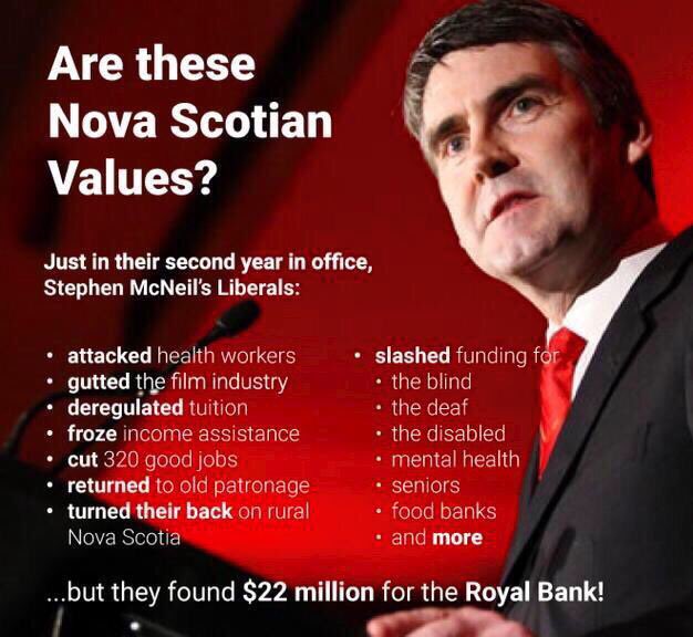 Tony_Tracy's tweet image. A Year In Review: Aside from the banks, who *hasn't* @StephenMcNeil cut this past year?

#NSpoli #NovaScotia #canlab