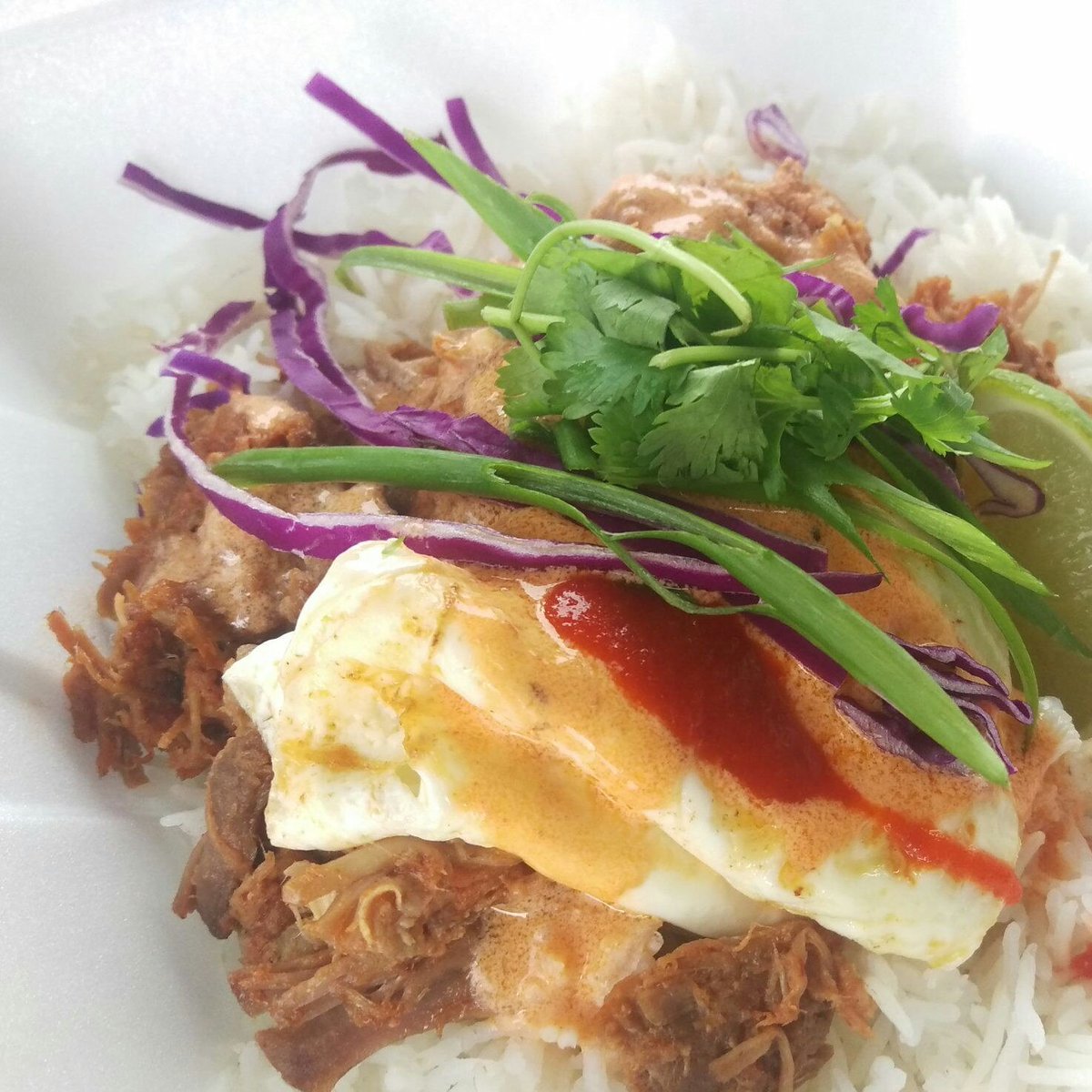 Thai eggs Benedict available tonight at Stones Throw corner of Rock/9th downtown.