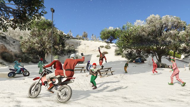 GTAonlineNews's tweet photo. SNOW is live in #GTAOnline for Xbox One, PS4, PC, Xbox 360 and PS3. Might take a while to reach your console https://t.co/cxqa20xdIz