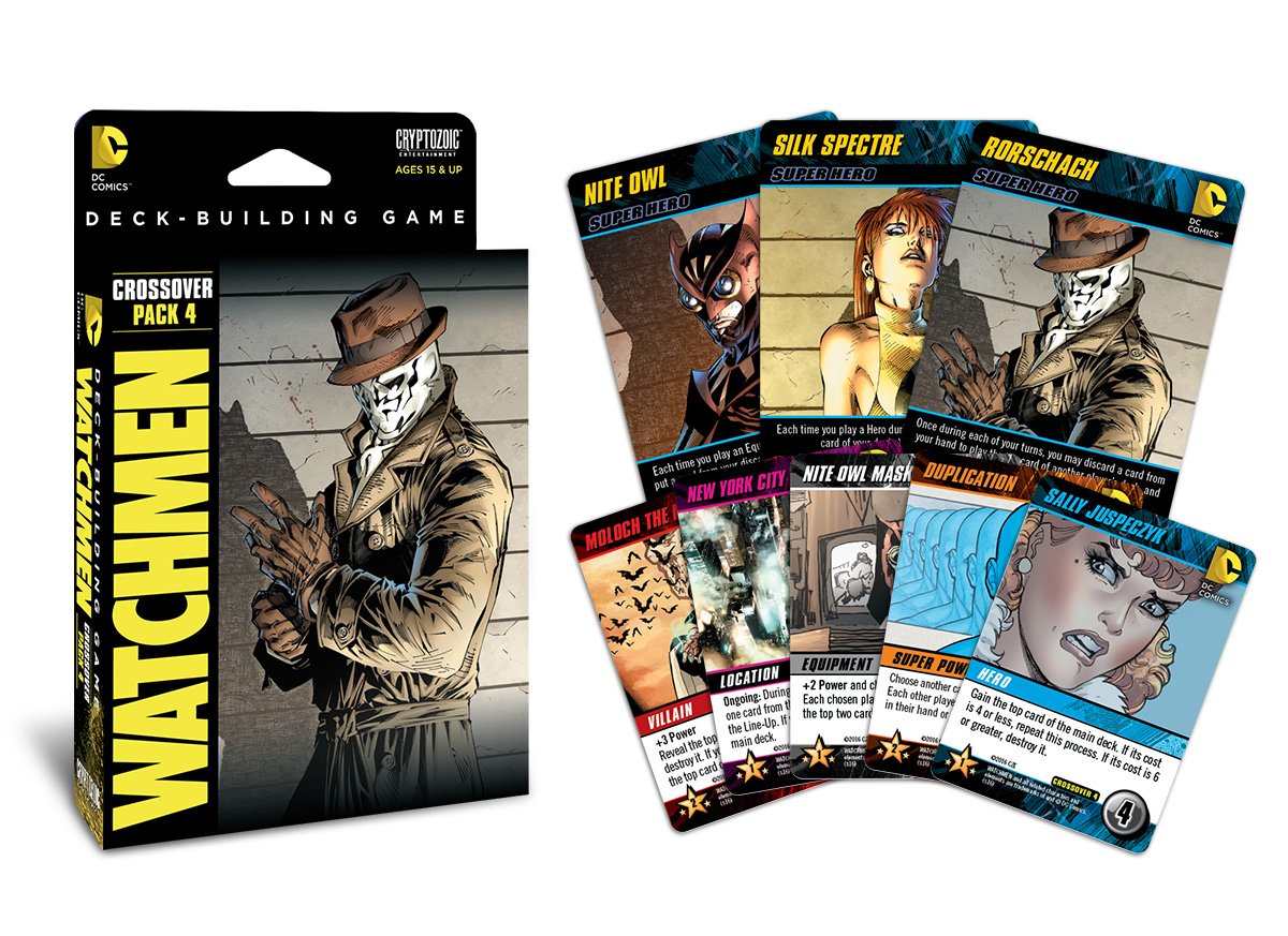 Cryptozoic's tweet photo. #Watchmen fans! RT for a chance to win Watchmen Crossover Pack for #DCDBG for 10th day of Xmas! winner >24 hrs https://t.co/l4v0dk5zM4