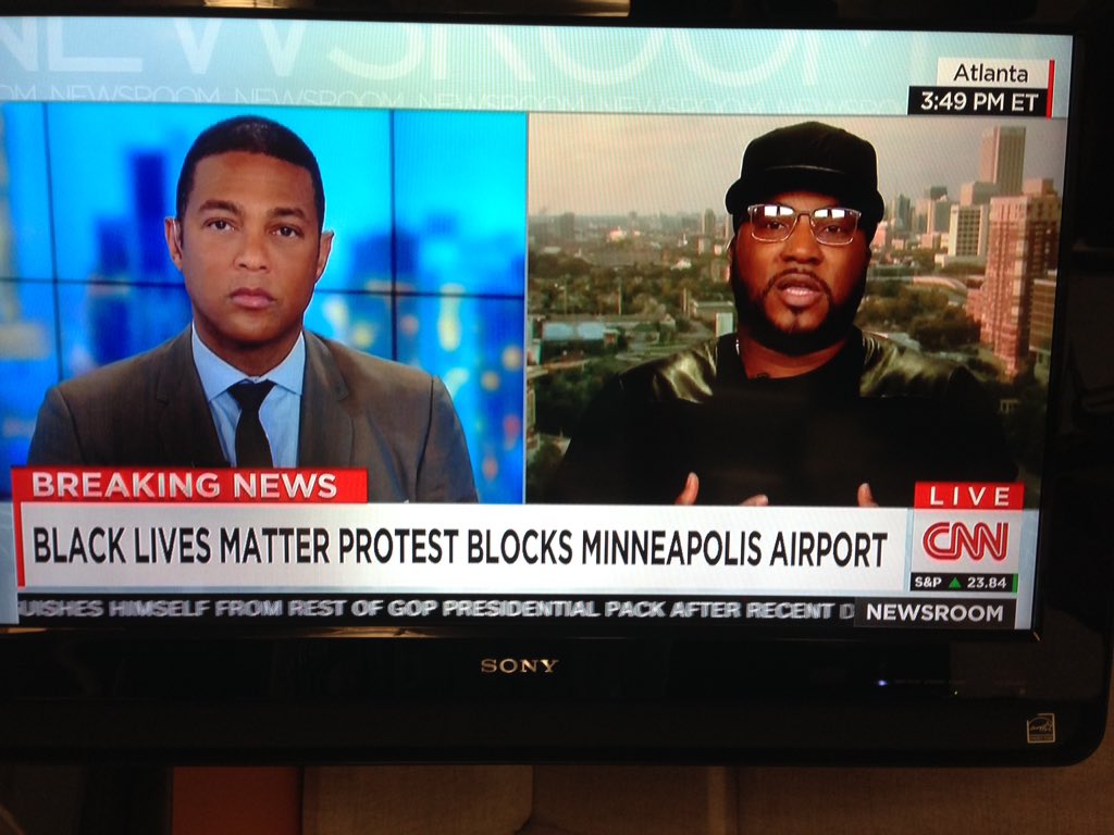 In here watching <a href="/Jeezy/">Sno</a> on @cnn - Who can speak for the streets better than him 😎 #BlackLivesMatters