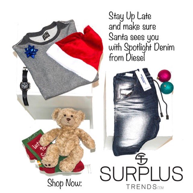 SurplusTrends's tweet photo. Stay up late and make sure Santa sees you with Spotlight Denim from Diesel
π
π»
#SurplusTrends #MTL #diesel https://t.co/bCxaZdIJwQ