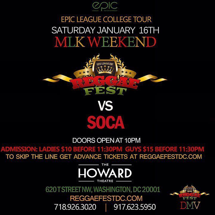 fsuselfie1's tweet photo. ππ
#MLKWeekend #WashingtonDC
we're back for #Reggaefestdmv
#Saturday #January16th it's #ReggaeFest VS #Soca
At Th⦠https://t.co/qmN0fbbJgc