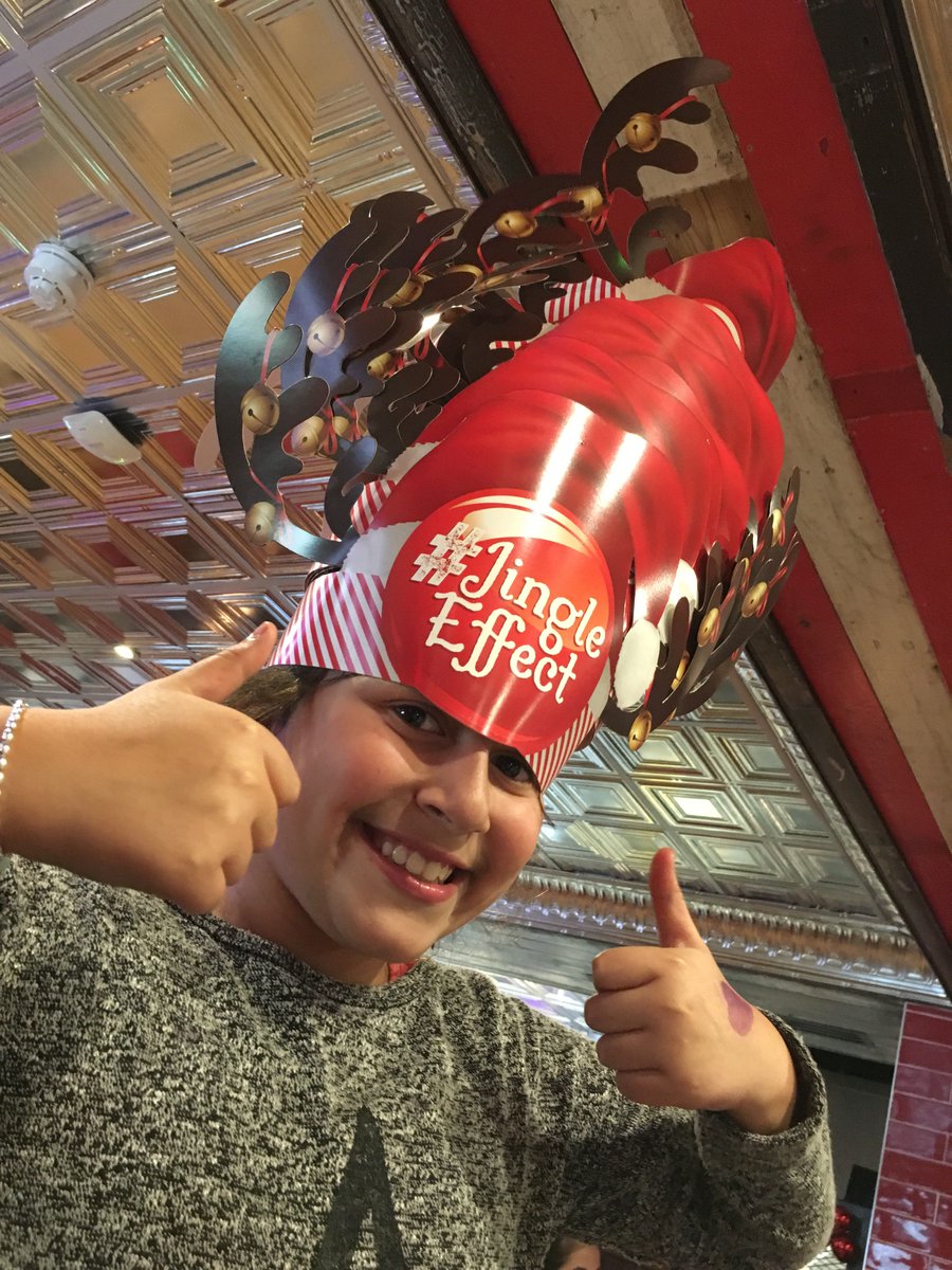 justinbasini's tweet photo. Not 12, not 13 but 14 hats - it’s just jingle-ridiculous #jingleeffect @tgifridaysuk https://t.co/BPIS8ngcGL