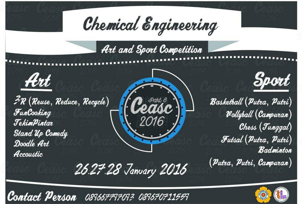 Ayo daftarkan Tim mu !!.di acara CEASC dari HMJ Teknik Kimia.
26-28 Januari 2016..Come and Join Us Guys #Hmjtekkim