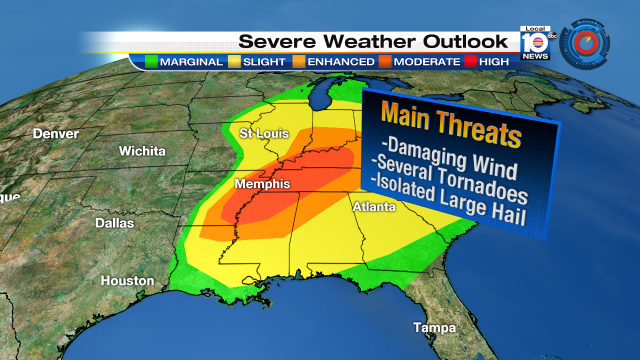 Severe Weather a MAJOR threat for the midwest and southeast today. @TrentAricTV has your forecast tonight. https://t.co/lC40jNspsD
