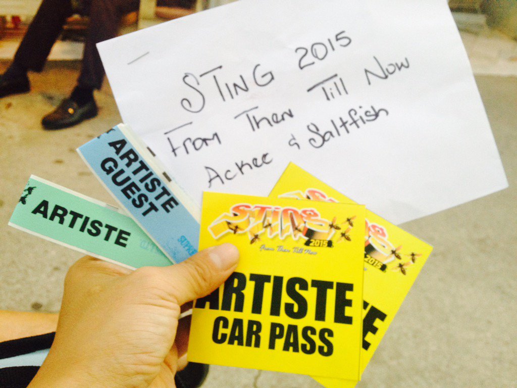 STING 2015秒読み開始！
アーティスト、ゲストパスとCar pass受け取りました！！
#sting2015 #fromthentillnow #jamworld #ackeeandsaltfish #Japanese