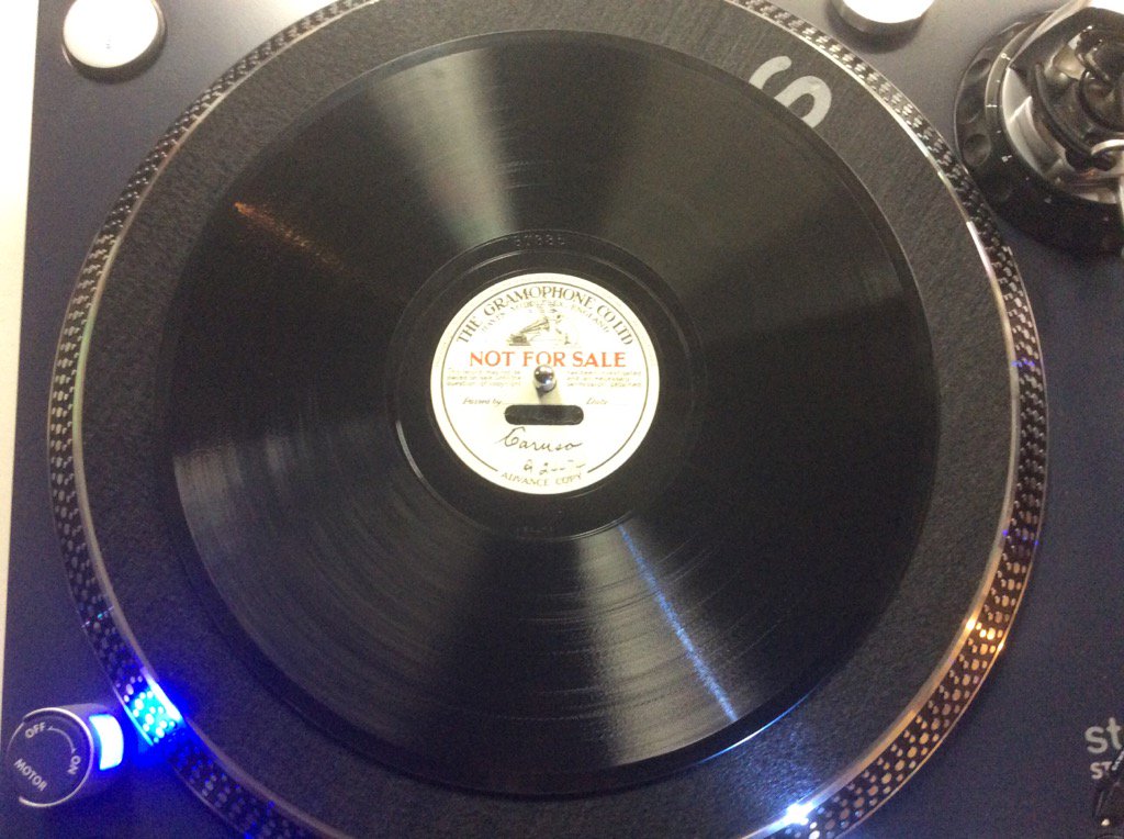 DShowPro's tweet image. Playing 105yr old, 78 rpm test pressings of recordings by my Great Grandfather, Ivor Holmes of Tenor, Enrico Caruso.
