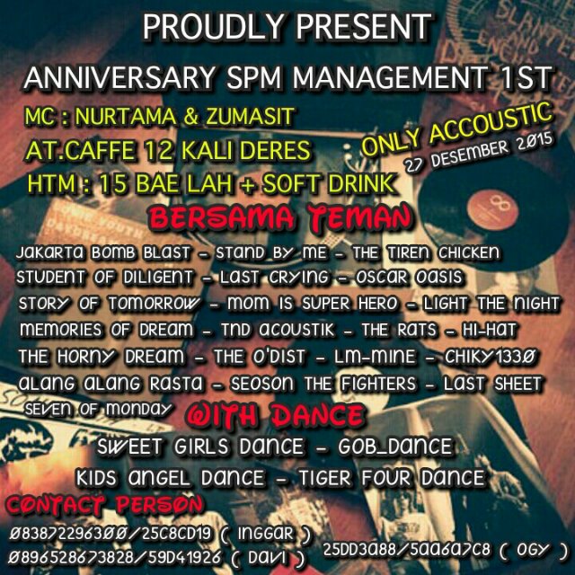 Inggar (@reynaldiinggar_) on Twitter photo H-4 . Ahoy : <a href="/JABLAST/">Jakarta Bomb Blastâ˘</a> <a href="/standbymeJKT/">Stand By Me (Official)</a> <a href="/THETIRENCHICKEN/">OFFICIAL BAND</a> <a href="/SDiligent1/">STUDENT OF DILIGENT</a> @LastCryingRAWK <a href="/OscarOasis/">Oscar Oasis</a> <a href="/SOTpopgoespunk/">STORY OF TOMORROW</a> \m/ H-4 . Ahoy : <a href="/JABLAST/">Jakarta Bomb Blastâ˘</a> <a href="/standbymeJKT/">Stand By Me (Official)</a> <a href="/THETIRENCHICKEN/">OFFICIAL BAND</a> <a href="/SDiligent1/">STUDENT OF DILIGENT</a> @LastCryingRAWK <a href="/OscarOasis/">Oscar Oasis</a> <a href="/SOTpopgoespunk/">STORY OF TOMORROW</a> \m/