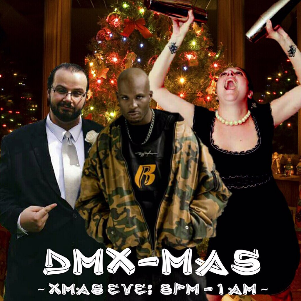 Where else would you be on #ChristmasEve?! <a href="/ejhollander/">emma hollander</a> &amp; <a href="/twodayhang0ver/">Tony Iamunno Talks Shit</a> will be slinging drinks &amp; fun on #DMXmas!
