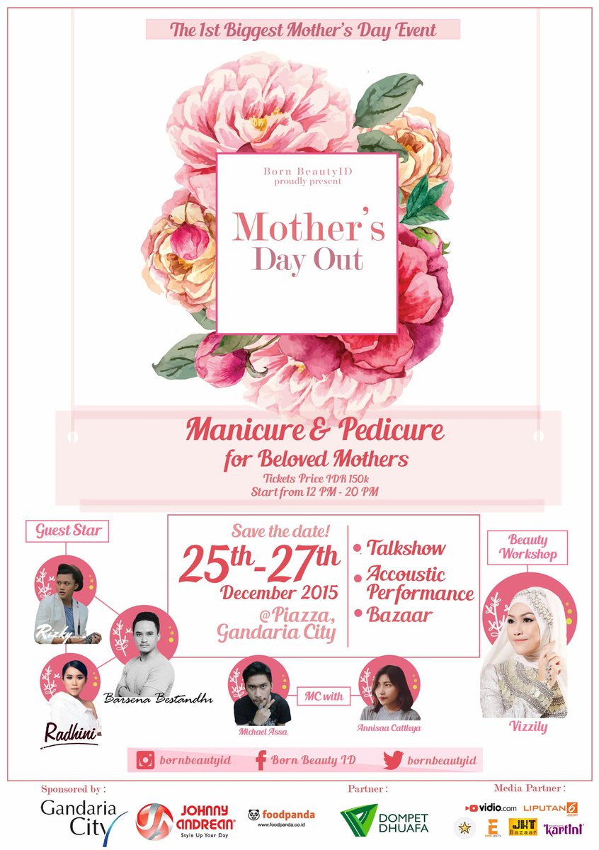 Datang yuk ke <a href="/BORNBeautyID/">BORN Beauty</a> : "Mother's Day Out" 25-27 Desember 2015 di Piazza, <a href="/GandariaCity/">Gandaria City</a> !! Ajak mama kamu ya 😊
