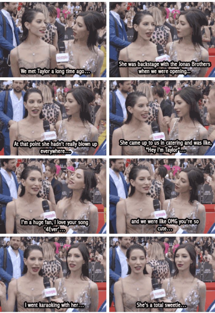 SwiftFamUpdate's tweet image. The Veronica&apos;s talking about the first time they met Taylor!